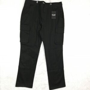 Blu Rock Mens Pants Flex Stretch Cargo Black Workwear Straight Leg 38‎ New